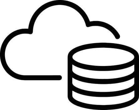 nube base de datos icono aislado en blanco fondo, un símbolo de datos almacenamiento vector