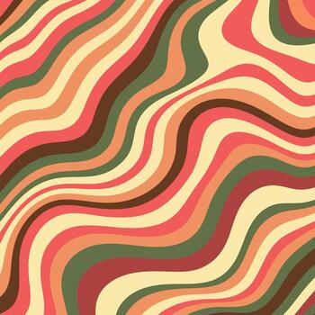 Retro Wavy Abstract Pattern in Warm Earth Tones vector