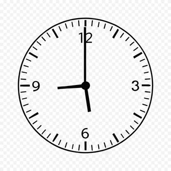 Analog Clock Showing Nine OClock vector