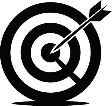 objetivo con flecha en el centrar aislado en blanco antecedentes vector