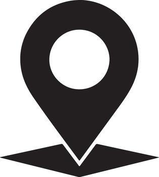 Black map pointer isolated on white background for location purposes vector