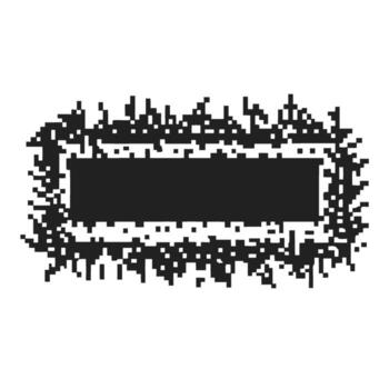 Abstract pixel frame border, digital glitch rectangle frame on white modern pixelated border graphic, technology design element vector