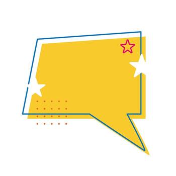 Bright yellow button with the text Follow Us. Conversational speech bubble with call to action, social media follow element vector