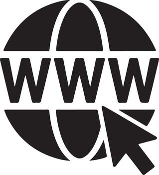 Www icon isolated on white background representing the world wide web vector