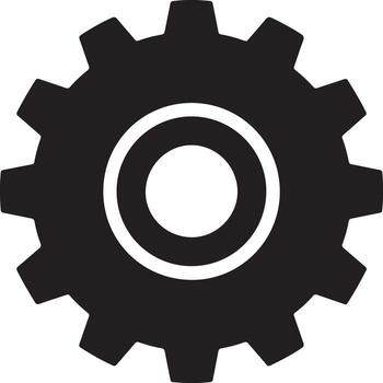 Gear isolated on white background, representing mechanism, settings and engineering vector