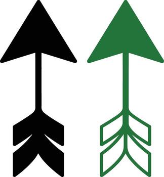 Two arrows pointing up isolated on white background for direction and growth vector