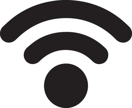 Black wifi signal icon isolated on white background for wireless connection vector