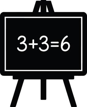 Blackboard with simple math equation isolated on white background vector