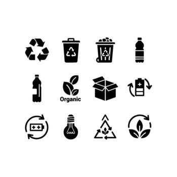 A diverse solution with editable recycling icons and waste bin signs for waste management, showing citizen responsibility for a clean environment vector