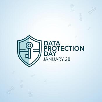 Data Protection Day Concept with Security Shield and Key vector
