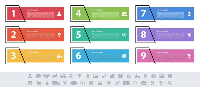 conjunto de infografía con íconos y números en un blanco antecedentes vector