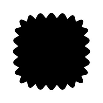 Laced squircle or square with rounded borders shape. Simple geometric frilly form isolated on white background. Blank tag or box template with empty space. graphic illustration vector