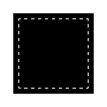 básico cuadrado geométrico forma con punteado puntadas vacío etiqueta, parche, pegatina, texto caja, precio etiqueta, promoción código Insignia con rayado frontera línea aislado en blanco antecedentes. gráfico ilustración vector