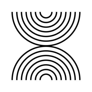 concéntrico arco líneas aislado en blanco antecedentes. sencillo geométrico cifras en de moda boho estilo. minimalista diseño elemento para moderno plantillas. gráfico ilustración vector