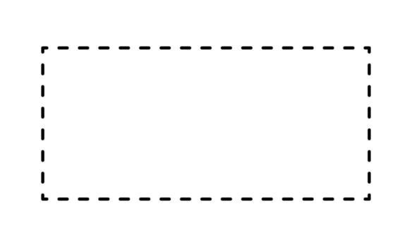 Rectangular shape with dashed cut here line for coupon, discount, sale ticket. Dashed rectangle frame isolated on white background. outline illustration vector