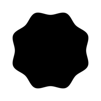 Circle shape with wavy edges. Round geometric form with scalloped borders. Blank text box, tag or label isolated on white background. graphic illustration vector