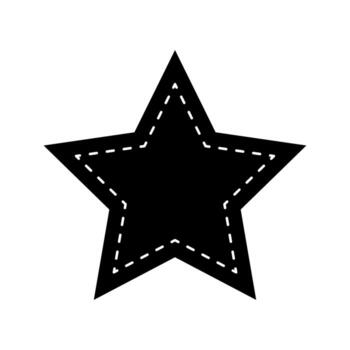 estrella forma con punteado puntadas vacío etiqueta, parche, pegatina, texto caja, precio etiqueta, promoción código Insignia aislado en blanco antecedentes. gráfico ilustración vector