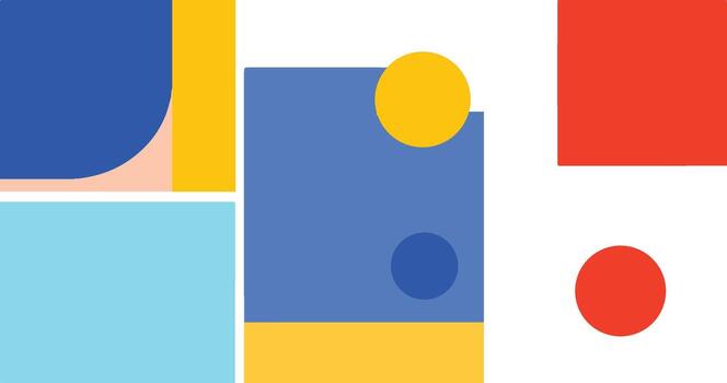 retro geométrico estética. Bauhaus y vanguardia inspirado eps 10 antecedentes con resumen sencillo formas me gusta círculo, cuadrado, semi círculo. vistoso modelo en nostálgico pastel colores. vector