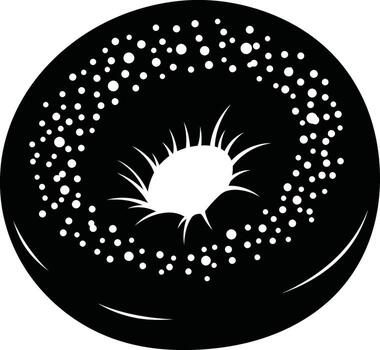 Abstract black and white circular pattern with speckled texture vector