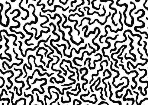 Mono abstract doodle lines pattern vector