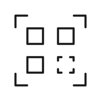 Qr Code Scanner Line Icon. Digital Scanning, Barcode Reading, And Data Capture Outline Symbol. Mobile Payment And Information Access. Editable Stroke. Isolated Illustration vector