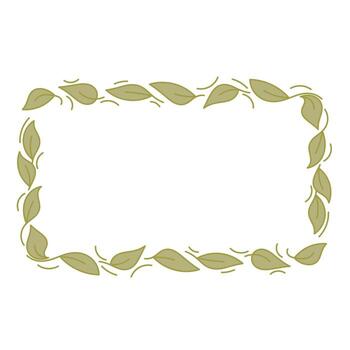 Rectangle frame with green leaves border with copy space for text graphic vector