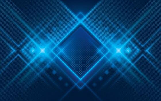 Abstract futuristic neon lights Square background. Modern Blue Square futuristic shape on dark background. Technology digital concept. Elegant Lighting effect. Light lines moving to lighting glowing. vector