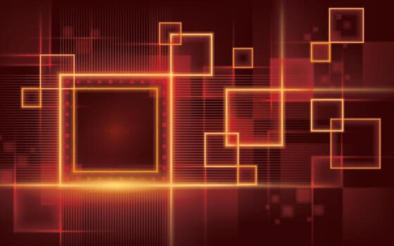 Abstract futuristic neon lights Square background. Red Square futuristic shape on dark background. Technology digital concept. Elegant scene Lighting effect. Light lines moving to lighting glowing. vector