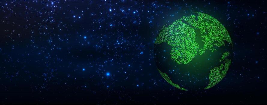 futurista mapa de el planeta. mundo mapa. resumen antecedentes con brillante planeta tierra. futurista moderno ilustración. vector