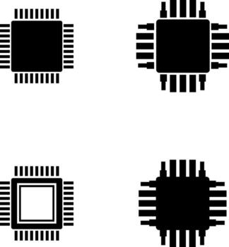 cuatro negro computadora pastilla íconos con patas, aislado en blanco antecedentes vector