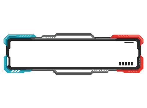 futuristic heads up display HUD banner frame with a tech sci fi border with blank space for text or data cyberpunk style vector