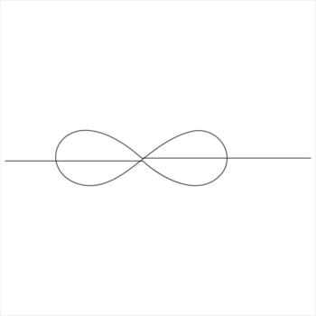 infinito símbolo con horizontal línea continuo uno línea dibujo ilustración vector