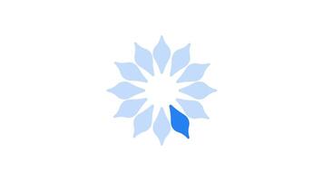 Single petal highlighting flower shape loading icon animation. Animated loader isolated on white transparent. Web design component 4K . Buffer, spinner, preloader. User interface element video