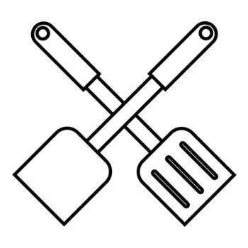the outline of a spatula free version vector