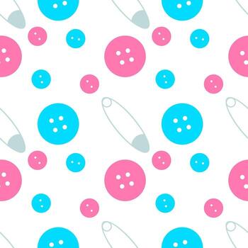 seamless pattern of buttons and pins free version vector