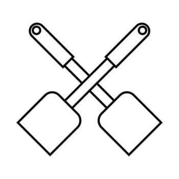 the outline of a spatula with a simple design free version vector