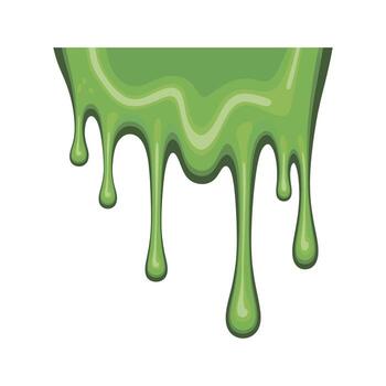 Green slime dripping with wavy texture and layered effect liquid vector