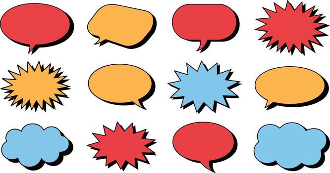 Speech bubbles communication message different shape set vector