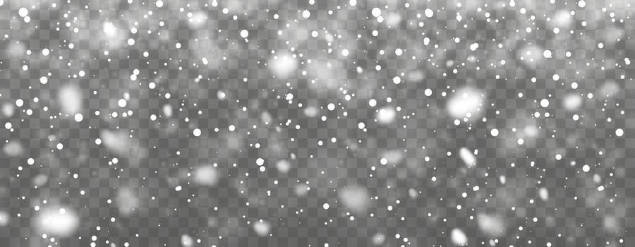 Heavy Falling Snow With Soft Blurred Particles And Realistic Depth Effect. Winter Christmas Snowfall Overlay For Holiday Design Projects. Illustration vector