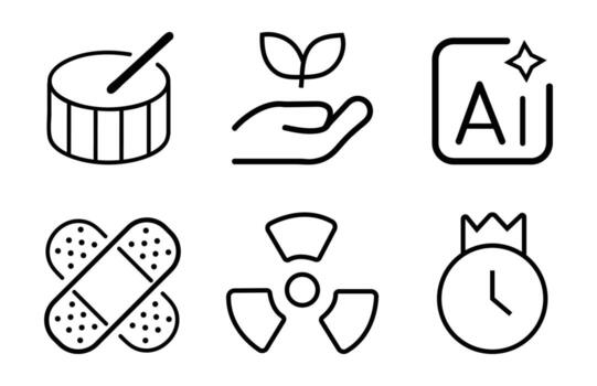 table clock and others icon vector