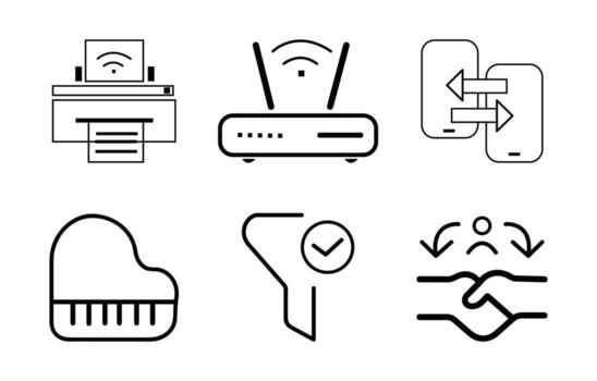enrutador datos transferir y otro icono vector