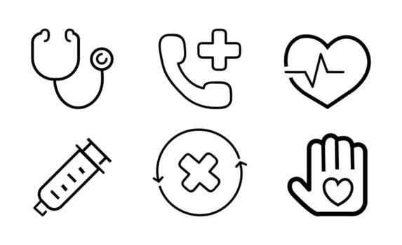 heart and add call icon vector