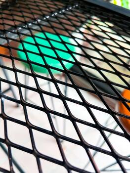 Grunge-style steel mesh pattern for urban design photo