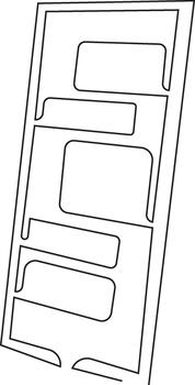 Minimalist outline of a vertical wall organizer with multiple compartments in a clean styl vector
