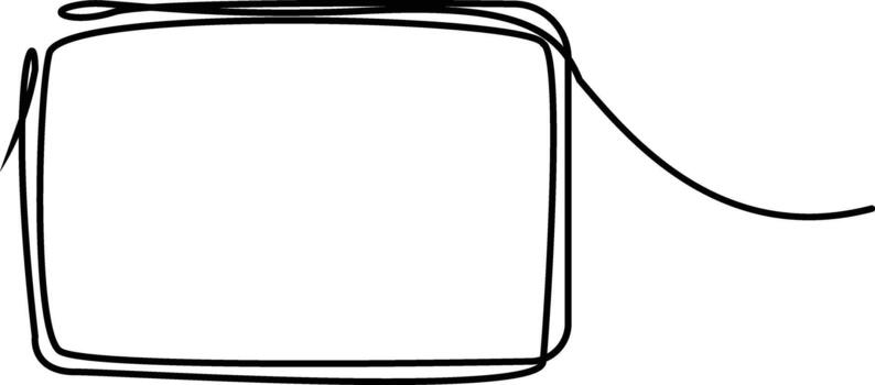 resumen rectángulo dibujo con un soltero línea en blanco antecedentes minimalista diseño vector