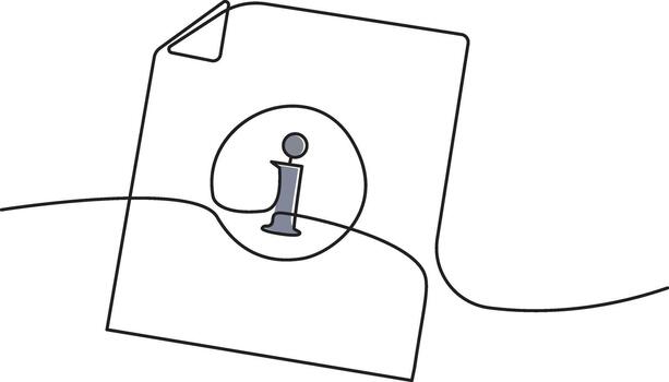 Minimalist information icon on a document conveying clarity and simplicity in a modern sty vector