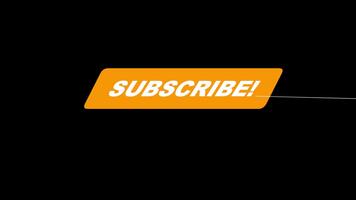 Orange Subscribe Button with Pixelated Text and Cursor Animation on Black video