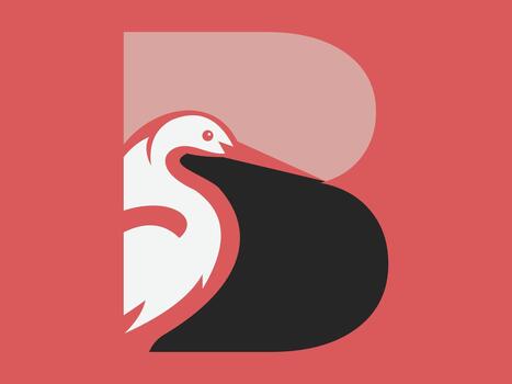 Initial Letter B Stork Icon Design, Modern Bird Symbol with Elegant Typography for Identity and Business Use vector