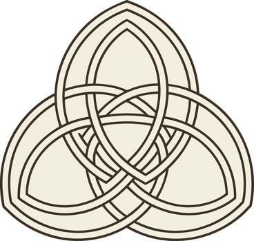 céltico triquetra nudo símbolo con entrelazando interminable líneas vector