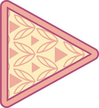 Play button icon with abstract leaves and triangles pattern vector